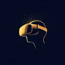 VR Hire South Africa logomark - person in profile wearing a gold VR headset, looking up and to the left